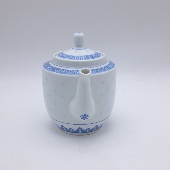 Vintage Unused Blue & White Ceramic Teapot - Picture 4 of 11